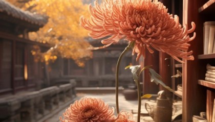 儒房秋菊，智慧与自然的完美结合