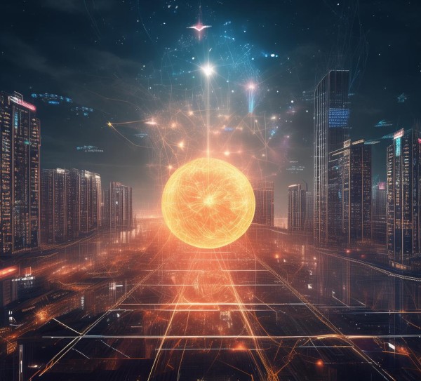 星焰连橙，技术驱动的未来，智慧之光